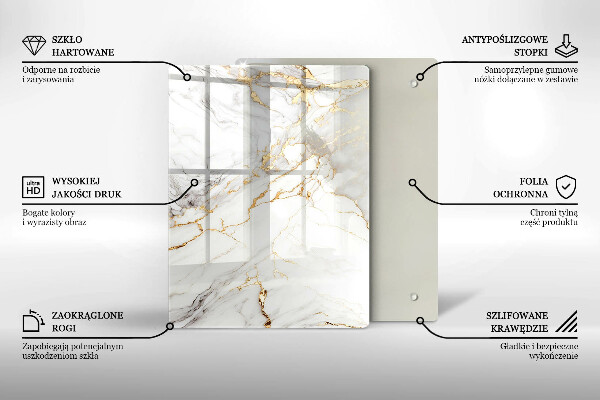 Worktop cover Light marble with gold