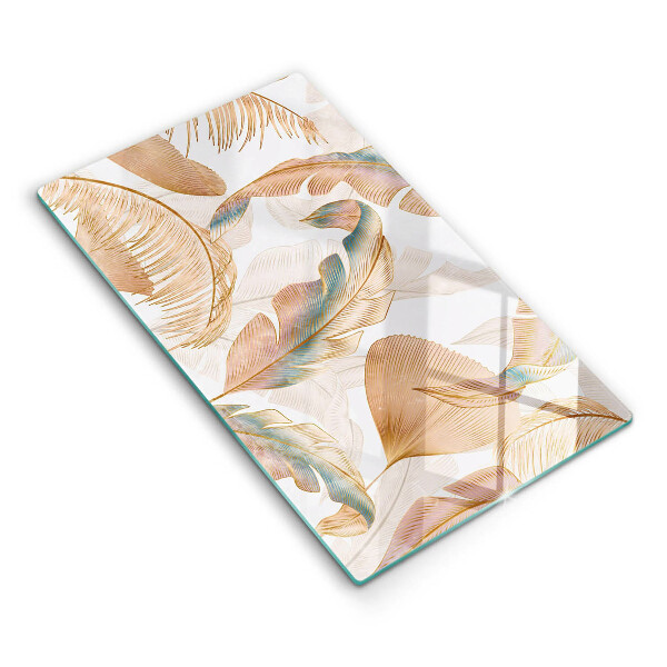 Worktop cover Boho feathers and leaves