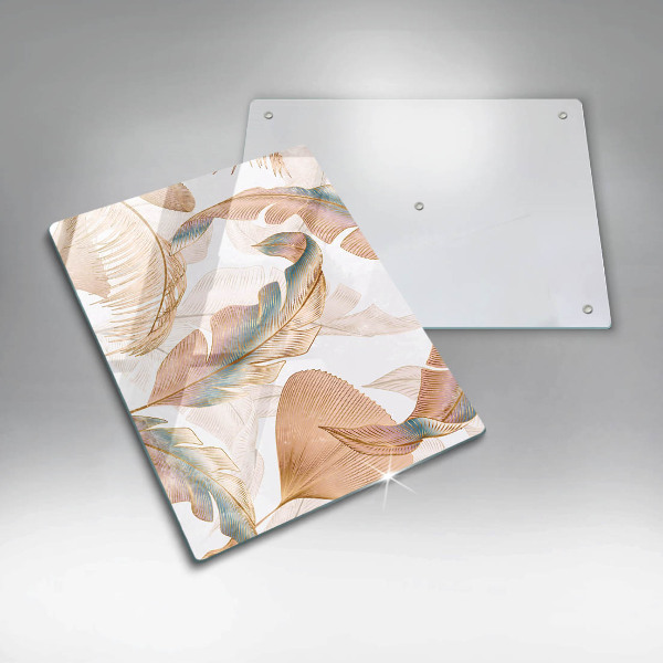 Worktop cover Boho feathers and leaves