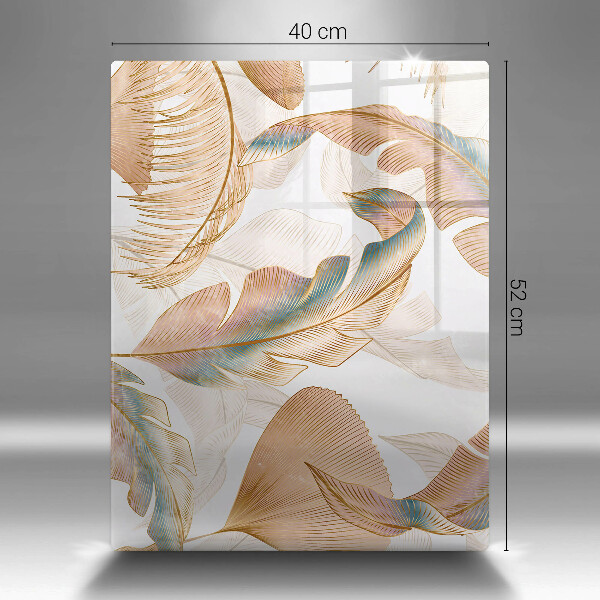 Worktop cover Boho feathers and leaves