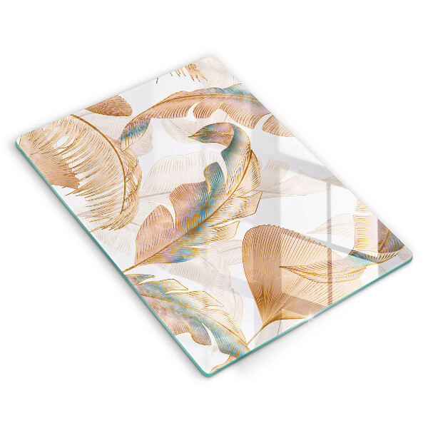 Worktop cover Boho feathers and leaves