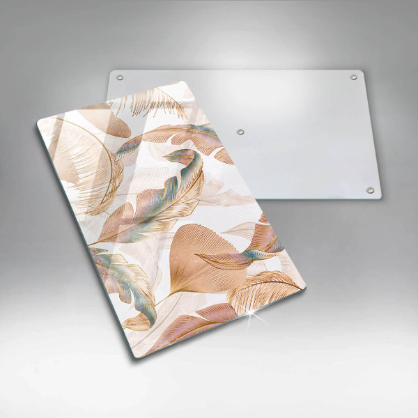 Worktop cover Boho feathers and leaves