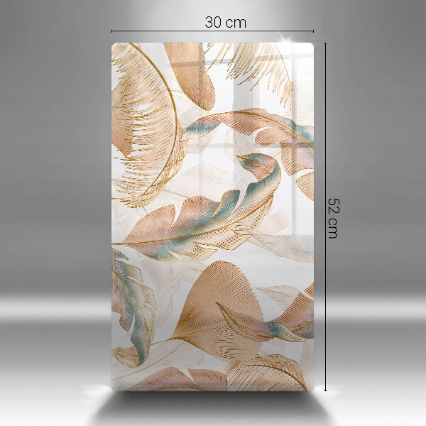 Worktop cover Boho feathers and leaves