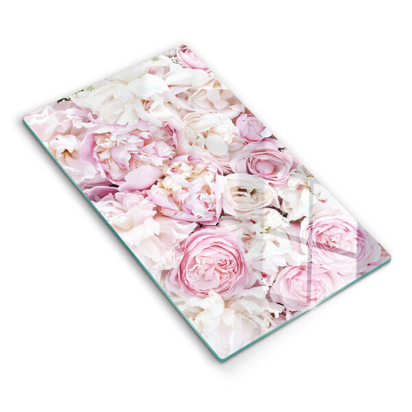 Induction hob protector Peony bouquet