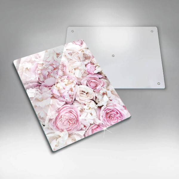 Induction hob protector Peony bouquet