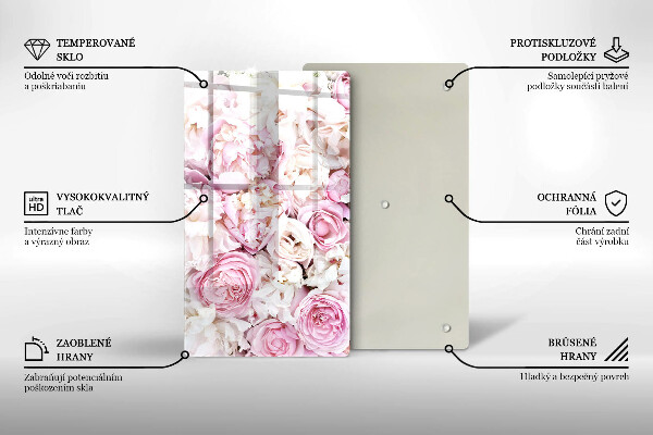 Induction hob protector Peony bouquet