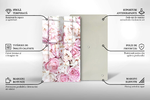 Induction hob protector Peony bouquet