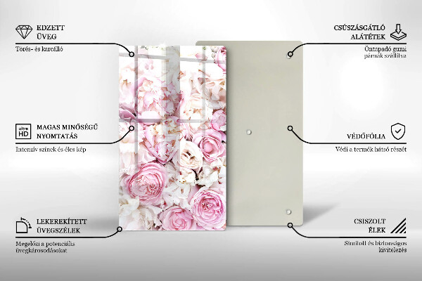 Induction hob protector Peony bouquet