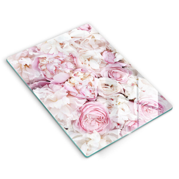 Induction hob protector Peony bouquet