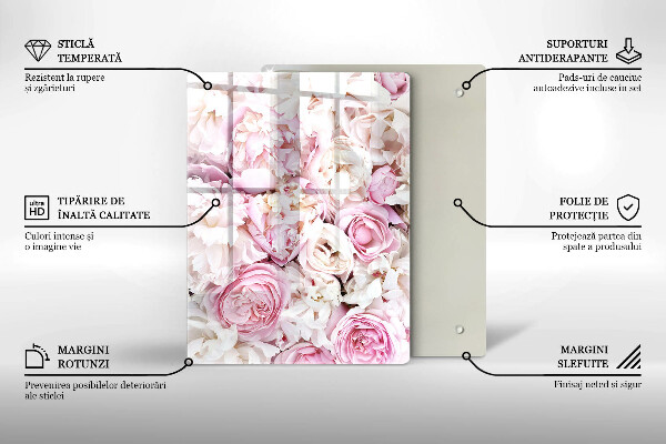 Induction hob protector Peony bouquet