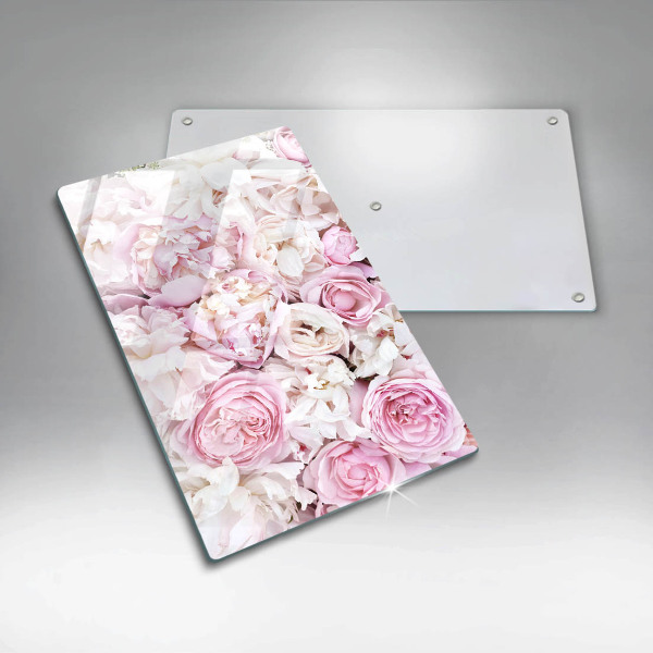 Induction hob protector Peony bouquet