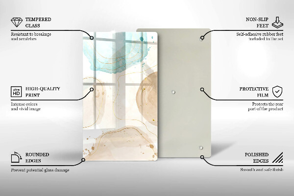 Induction hob protector Boho, spots and gold