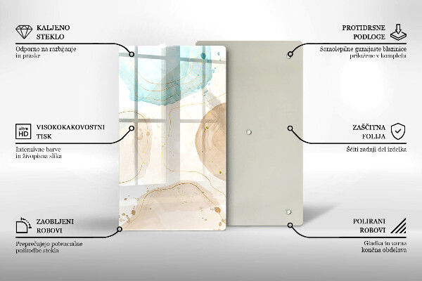 Induction hob protector Boho, spots and gold