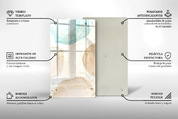 Induction hob protector Boho, spots and gold