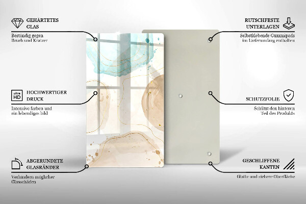 Induction hob protector Boho, spots and gold