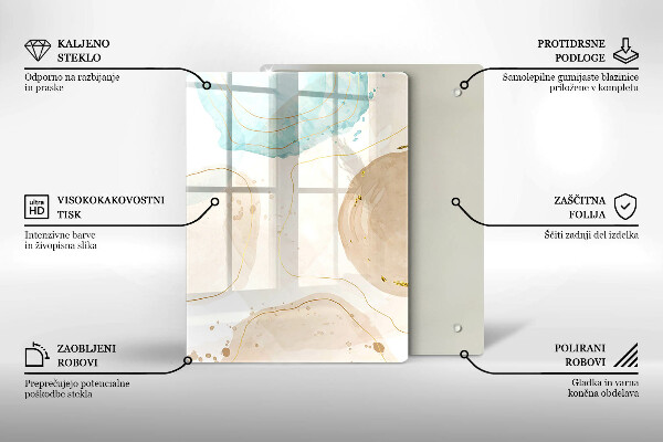 Induction hob protector Boho, spots and gold