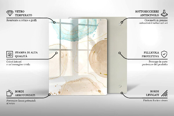 Induction hob protector Boho, spots and gold