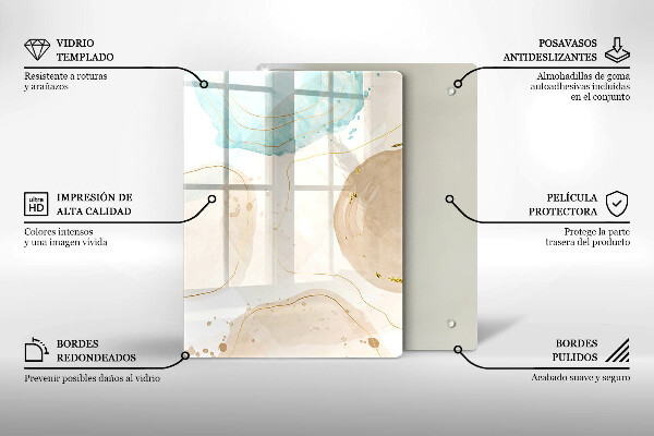 Induction hob protector Boho, spots and gold