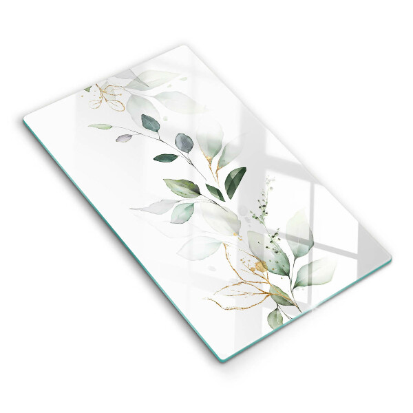 Kitchen countertop cover Watercolor leaves