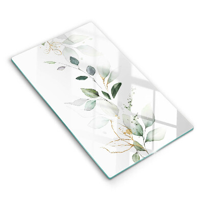 Kitchen countertop cover Watercolor leaves