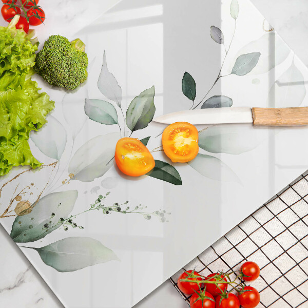 Kitchen countertop cover Watercolor leaves