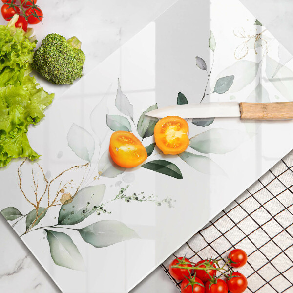 Kitchen countertop cover Watercolor leaves