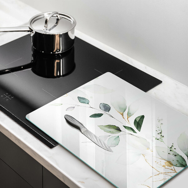 Kitchen countertop cover Watercolor leaves