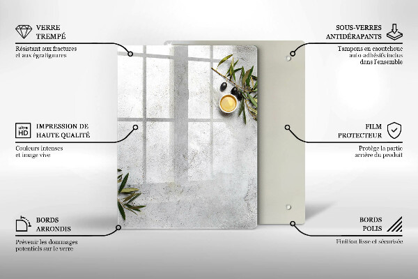 Kitchen countertop cover Olives on concrete