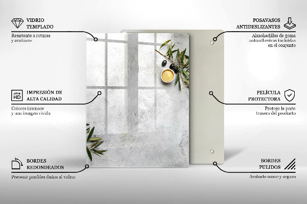 Kitchen countertop cover Olives on concrete