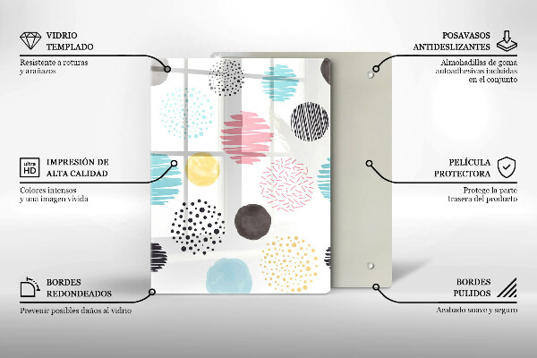 Kitchen countertop cover Painted shapes