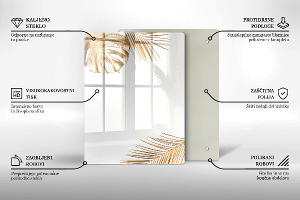 Induction hob protector Golden leaves