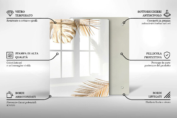 Induction hob protector Golden leaves