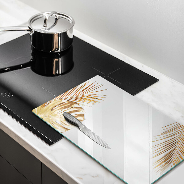 Induction hob protector Golden leaves
