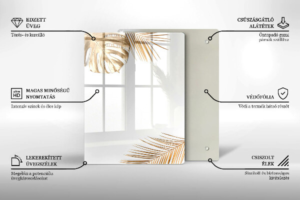 Induction hob protector Golden leaves