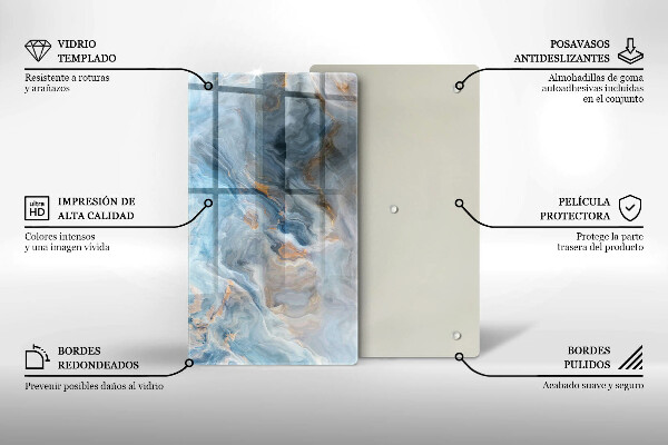 Induction hob protector Marble texture