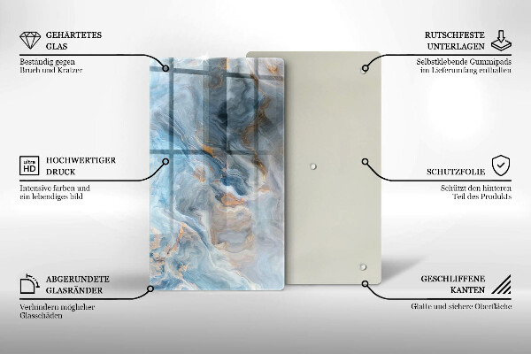 Induction hob protector Marble texture