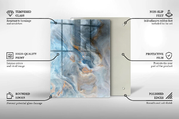 Induction hob protector Marble texture