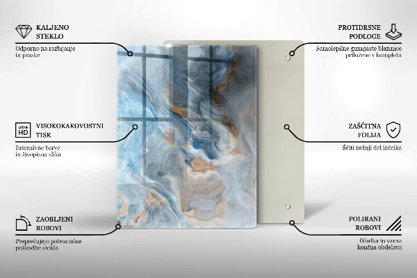 Induction hob protector Marble texture