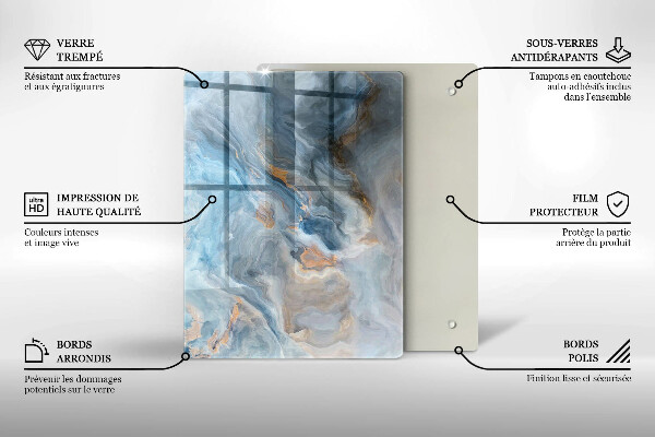 Induction hob protector Marble texture