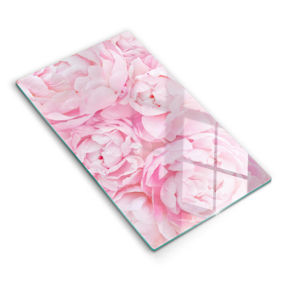 Induction hob protector Delicate peonies