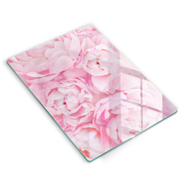 Induction hob protector Delicate peonies