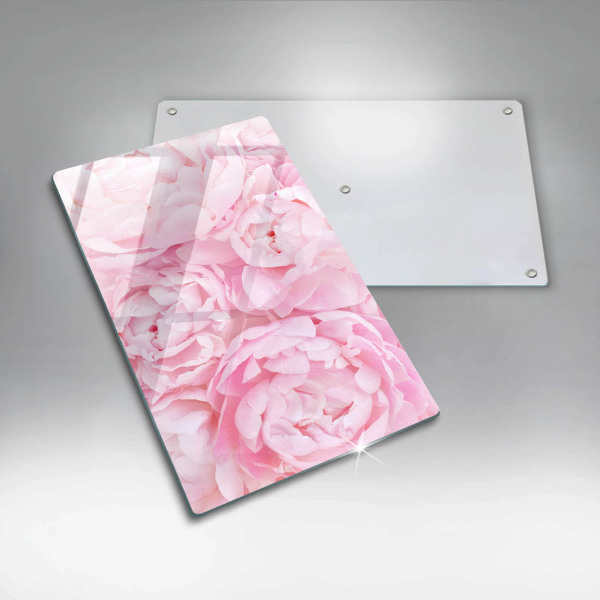 Induction hob protector Delicate peonies