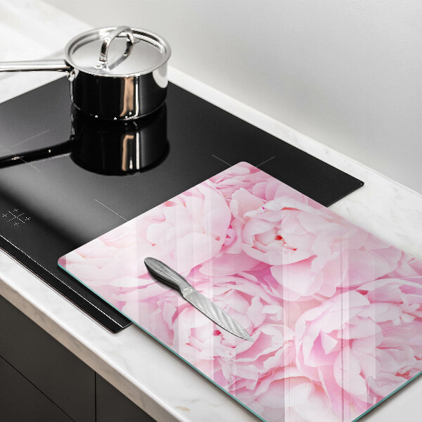 Induction hob protector Delicate peonies