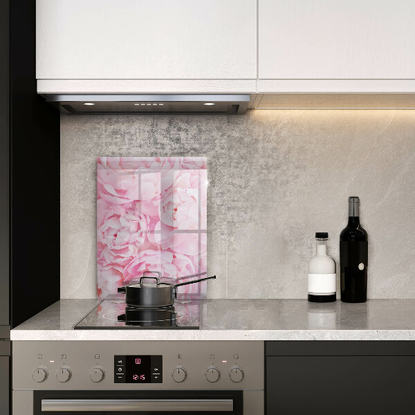 Induction hob protector Delicate peonies