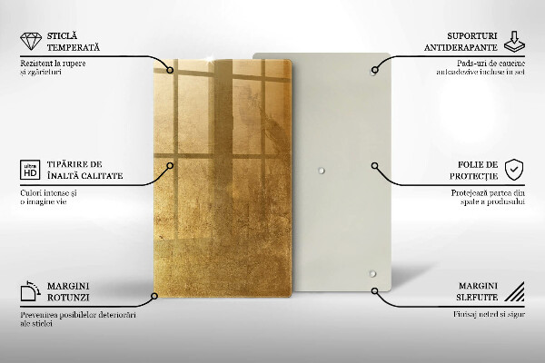 Induction hob protector Gold texture background