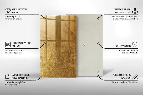 Induction hob protector Gold texture background