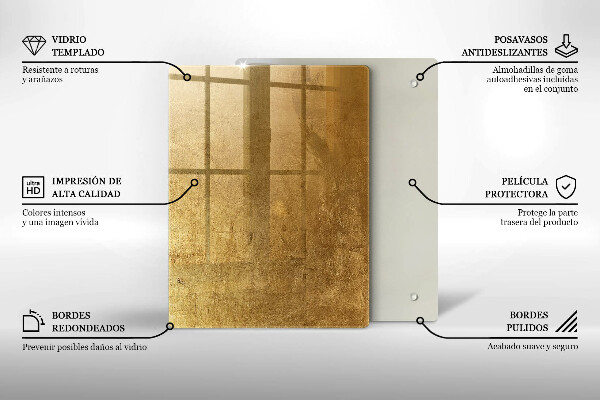 Induction hob protector Gold texture background