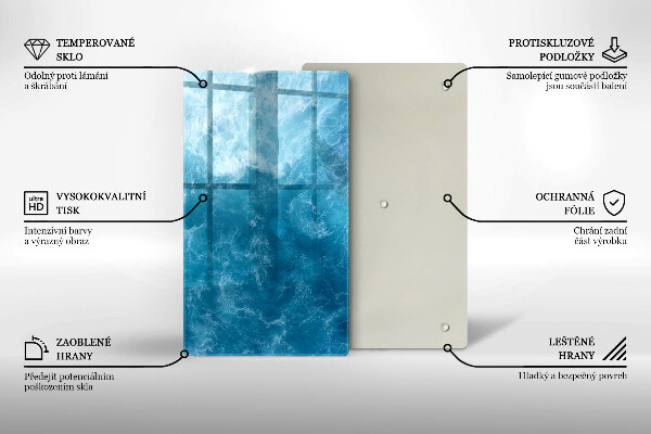 Induction hob protector Blue water