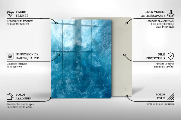 Induction hob protector Blue water