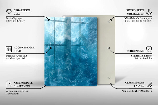 Induction hob protector Blue water